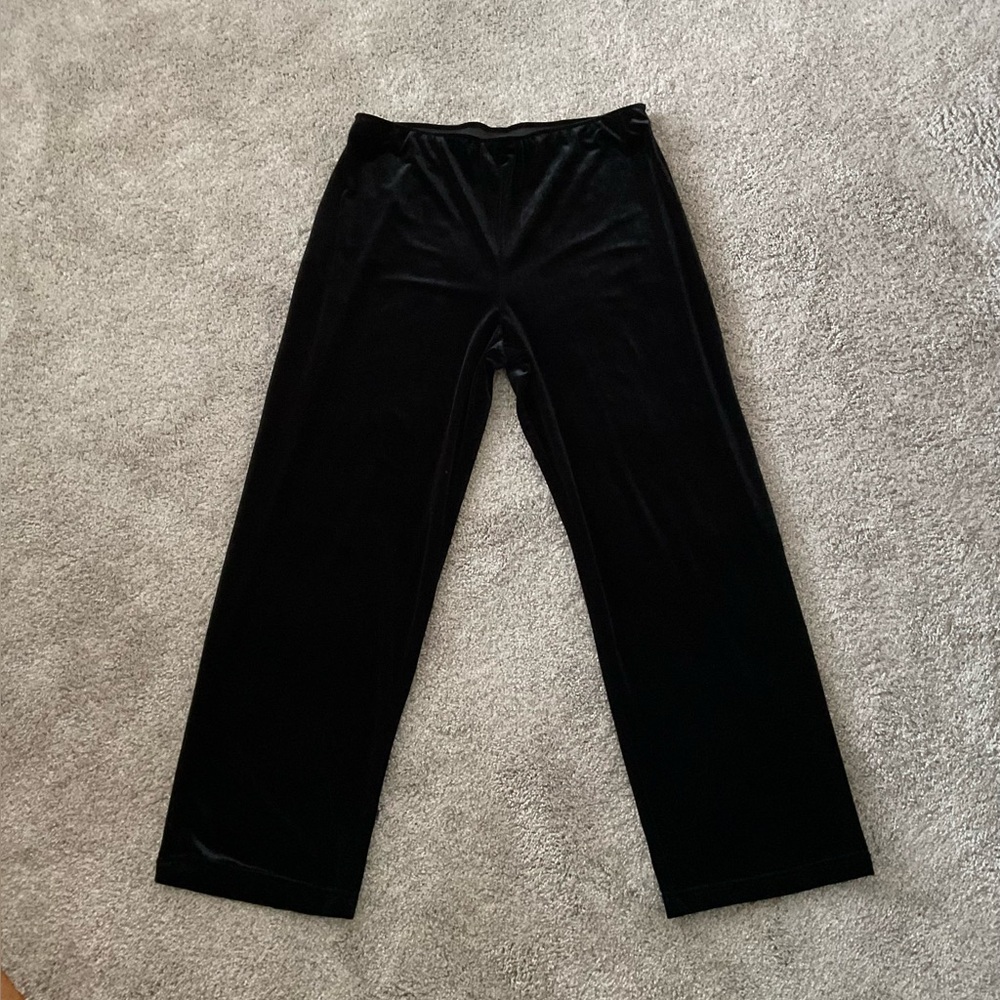 Vintage Carol Anderson Collection Womens Black Velvet High Waist Pants‎ Size XL